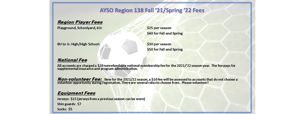 Fall 2021/Spring 2022 Registration Fees
