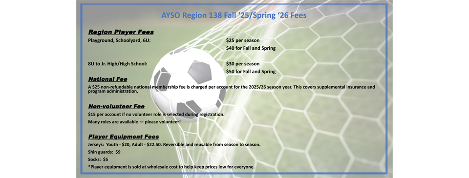 Fall 2025 & Spring 2026 Registration Fees